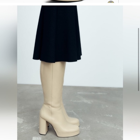 NWT Zara tall Leather boots size 6 - Picture 4 of 6